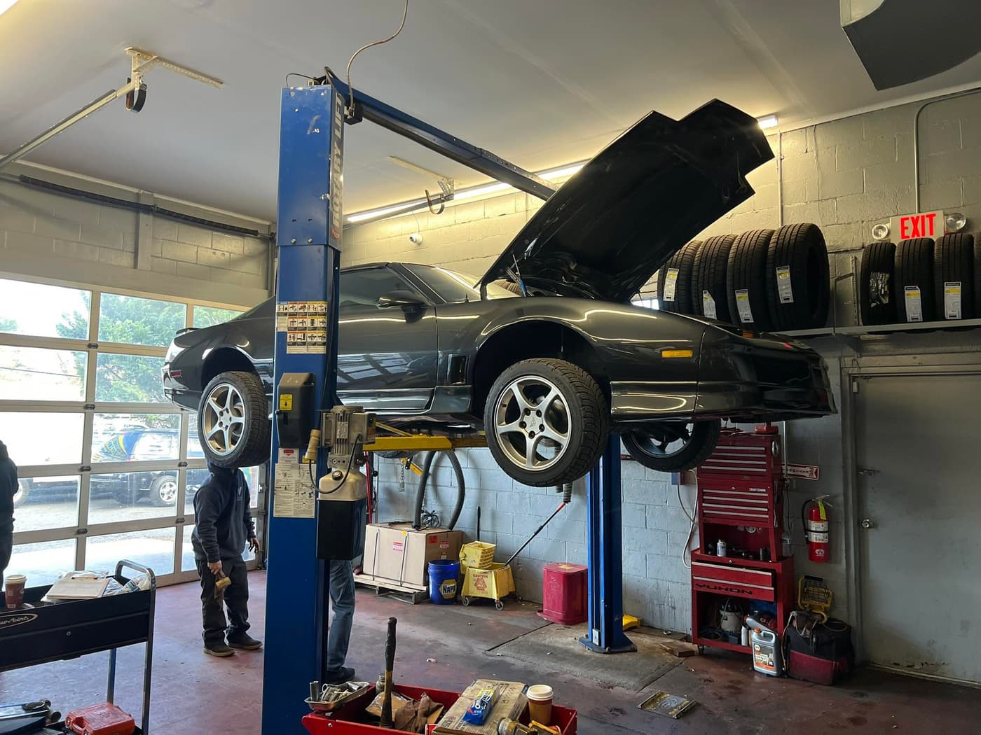 Pontiac Trans Am on the lift